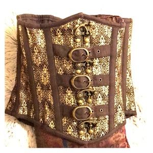 CorsetStory Brown&Gold Brocade Underbust Corset Sm